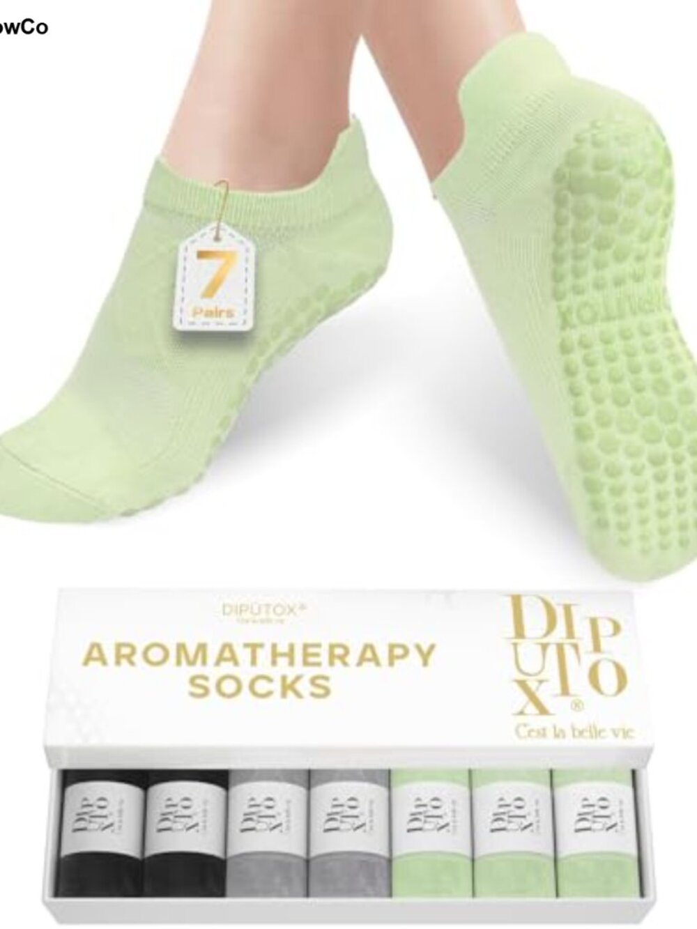 7 Pairs Women's Non-Slip Grip Pilates Socks Cotton Yoga Ankle Athletic Socks